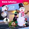 Costway 6 FT Inflatable Snowman & Penguins Christmas Decor w/Colorful LED Lights